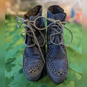 Very Volitile Blue Sued Shoes